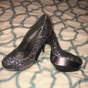 Grey silver glitter Charlotte Russe heels